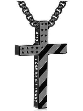 Cross Necklace for Men Boys Graduation Gifts First Communion Confirmation